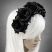 Serre-tte gothique couronne de roses noires satin - Restyle