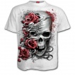 T-shirt blanc homme  roses et cranes dchirs