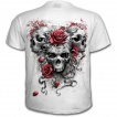 T-shirt blanc homme à roses et cranes déchirés