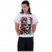 T-shirt blanc homme  roses et cranes dchirs