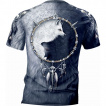 T-shirt de sport / football homme avec loup  pelage Yin et Yang et attrape-rves