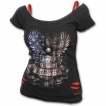 T-shirt débardeur (2en1) femme gothique avec aigle USA