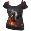 T-shirt débardeur (2en1) femme gothique avec dragon de lave