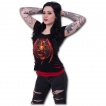 T-shirt dbardeur (2en1) femme gothique avec dragon et orbe de feu
