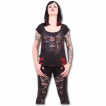 T-shirt dbardeur (2en1) femme rock avec tte de mort sur drapeau Union Jack