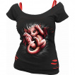 T-shirt débardeur (2en1) femme gothique à bébé dragon