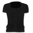 T-shirt débardeur (2en1) femme gothique noir à manches courtes