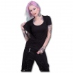 T-shirt débardeur (2en1) femme gothique noir à manches courtes