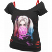 T-shirt dbardeur (2en1) femme HARLEY QUINN - MAD LOVE (licence officielle)