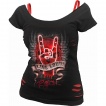 T-shirt dbardeur (2en1) femme  main rock lumineuse 