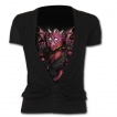T-shirt (2en1) femme gothique à manches courtes avec bébé dragon et griffures