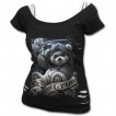 T-shirt (2en1) femme gothique  ours faucheur en peluche 