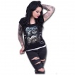 T-shirt (2en1) femme gothique  ours faucheur en peluche 