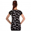 T-shirt femme goth-rock Banned à chauve-souris - Blanc