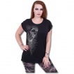 T-shirt femme goth-rock noir à crane fondu