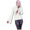 T-shirt femme gothique blanc  manches amples avec rose ensanglant et claboussures
