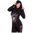 T-shirt femme gothique  col bnitier avec femme masque et roses