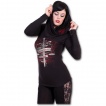 T-shirt femme gothique à col bénitier et balance de la justice