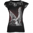 T-shirt femme gothique à dentelle avec ange pleurant son amour defunt