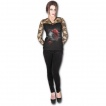T-shirt femme gothique  dentelle avec rose rouge pose sur l'eau