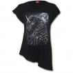 T-shirt femme gothique à licorne des ténèbres - coupe asymétrique
