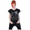 T-shirt femme gothique à licorne des ténèbres - coupe asymétrique