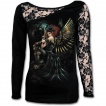 T-shirt femme gothique à manche longue en dentelle avec fée steampunk