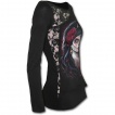 T-shirt femme gothique à manche longue en dentelle à motif