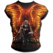T-shirt femme gothique à mancherons avec ange de feu