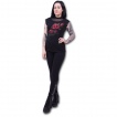 T-shirt femme gothique à mancherons avec rose de la mort sur tribal