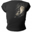 T-shirt femme gothique à mancherons imitation déchiré sur cage thoracique