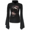 T-shirt femme gothique  manches amples avec bouche de vampire