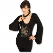 T-shirt femme gothique à manches amples et col V à Dragon Steampunk