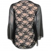 T-shirt femme gothique à manches longue et dentelle avec guitare