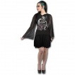 T-shirt femme gothique à manches longue et dentelle avec guitare