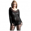 T-shirt femme gothique à manches longues avec couple de loups et Ankh