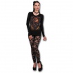 T-shirt femme gothique à manches longues avec dragon flamboyant