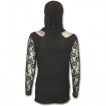 T-shirt femme gothique à manches longues et capuche avec rose de flammes