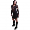 T-shirt femme gothique à manches longues style gant avec tête de mort et symbole tribal ensanglanté