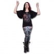 T-shirt femme gothique à manches voilées avec dragons formant un coeur