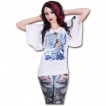 T-shirt femme gothique à manches voilées avec fée de l'hiver