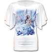T-shirt femme gothique à manches voilées avec fée de l'hiver