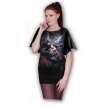 T-shirt femme gothique  manches voiles avec fe et roses rouges