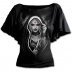 T-shirt femme gothique à manches voilées avec religieuse à stigmate