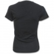 T-shirt femme gothique noir élégant à manches courtes et col V