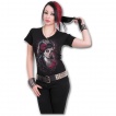 T-shirt femme gothique noir à mancherons