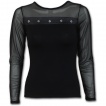 T-shirt femme gothique transparent et riveté à manches longues