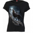 T-shirt femme à loup en forêt et attrape rêves amérindien