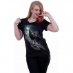 T-shirt femme à loup en forêt et attrape rêves amérindien
