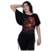 T-shirt femme manches amples  dragon asiatique tenant une orbe magique